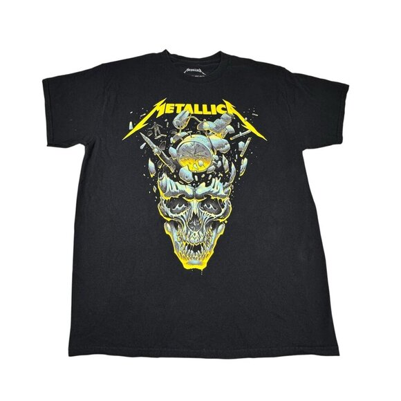 METALLICA M72 World Tour Broken Clock & Skull Concert Tour Dates T-Shirt SZ L - Picture 1 of 6